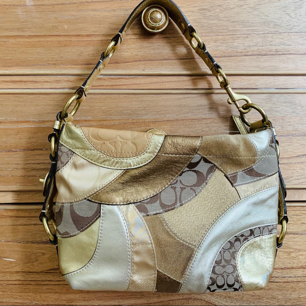 Gorgeous gold Coach purse handbag